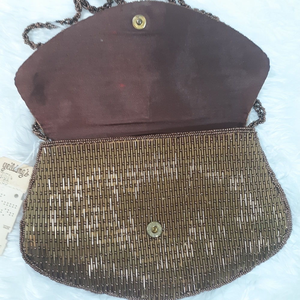 RARE Delill vtg copper beaded evening bag *P3 NWT - Picture 2 of 8